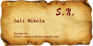 Sali Nikola névjegykártya